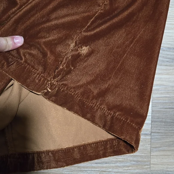 NWT (Flawed) Anthropologie Kristinit Gold Velvet Wide Leg Jumpsuit - Picture 14 of 15